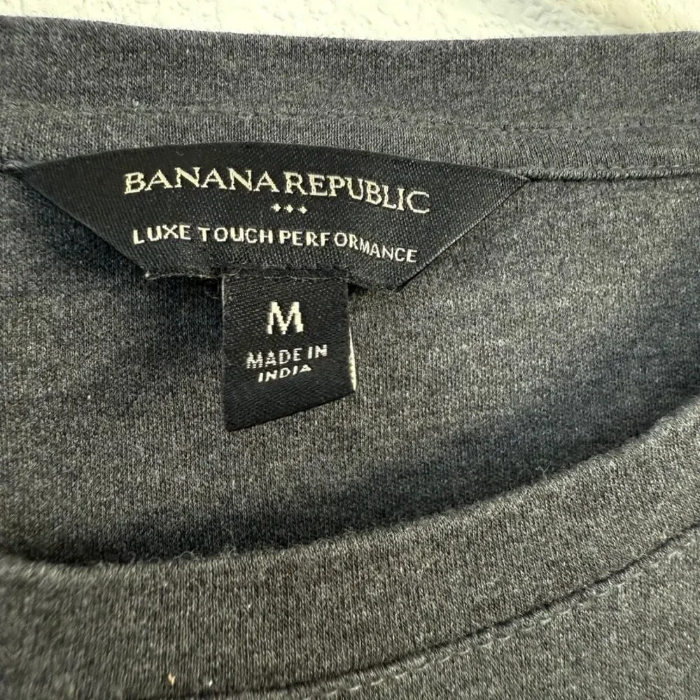 Banana Republic Luxe Touch Performance Shirt Gray Long Sleeve Cotton‎ Mens M